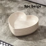 5pcs Love plate Home table bone spitting plate Snack plate Dessert plate Reusable plastic plate - Image 11