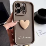 Cute INS Love Heart Personalized Name Case For iPhone 17 16 15 14 13 12 11 Pro Max 17 Air Luxury Soft Silicone Custom DIY Cover - Image 3
