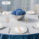 Plates Set Round Plates Reusable Plates Charger Plates 24 Packed Western Dim Sum Plates Silver Green Gold Black - Image 41