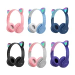 Wireless Headphones Cat Ear Gaming Headset Glow Light Bluetooth-Compatible Helmets Cute Over-Ear Headsets for Kids and Adult - Image 2
