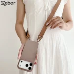 Crossbody Necklace Strap Lanyard Matte Silicone Case For iPhone 17 16 15 14 Pro Max 11 12 13 XR X XS 8 Plus SE Shockproof Cover