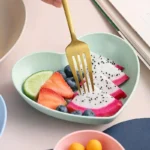 5pcs Love plate Home table bone spitting plate Snack plate Dessert plate Reusable plastic plate - Image 2