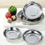 6-pcs Stainless Steel Round Plate，Camping Metal Dinner Plates，Reusable Serving Snack Eating Salad Dishes Non fragile plate - Image 7