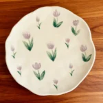 Huamian Copyright ins Korean style milk yellow hand-kneaded irregular ceramic plate dessert plate coffee cup plate - Image 4