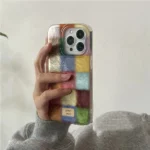 Cute Dopamine Color Block Match Plaid Clear Case For iPhone 17 16 15 14 13 12 11 Pro Max XS XR X 7 8 Plus Checkered Soft Cover - Image 4