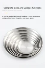 High Quality Gold Silver Tray Stainless Steel Dining Disc Round Bone Spitting Dishes Fruit Meat Dessert Plate Kitchen Tableware - Image 6