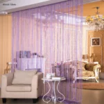 New 1 piece 100x200cm Glitter String Cheap Door Curtain Beads Room Dividers Beaded Fringe polyester fabric Window Panel 1x2m - Image 5