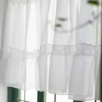 1pc White Small Curtain for Living Room Kitchen Cabinet Home Decor Romantic Short Window Treatment Drapes Door Cafe Sheer Voile - Image 4