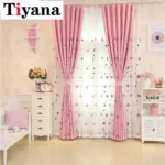 Cartoon Children Pink Embroidered Sheer Tulle 3D Love Heart Blackout Curtain For Girls Living Room Bedroom Window Drapes Cortina - Image 5
